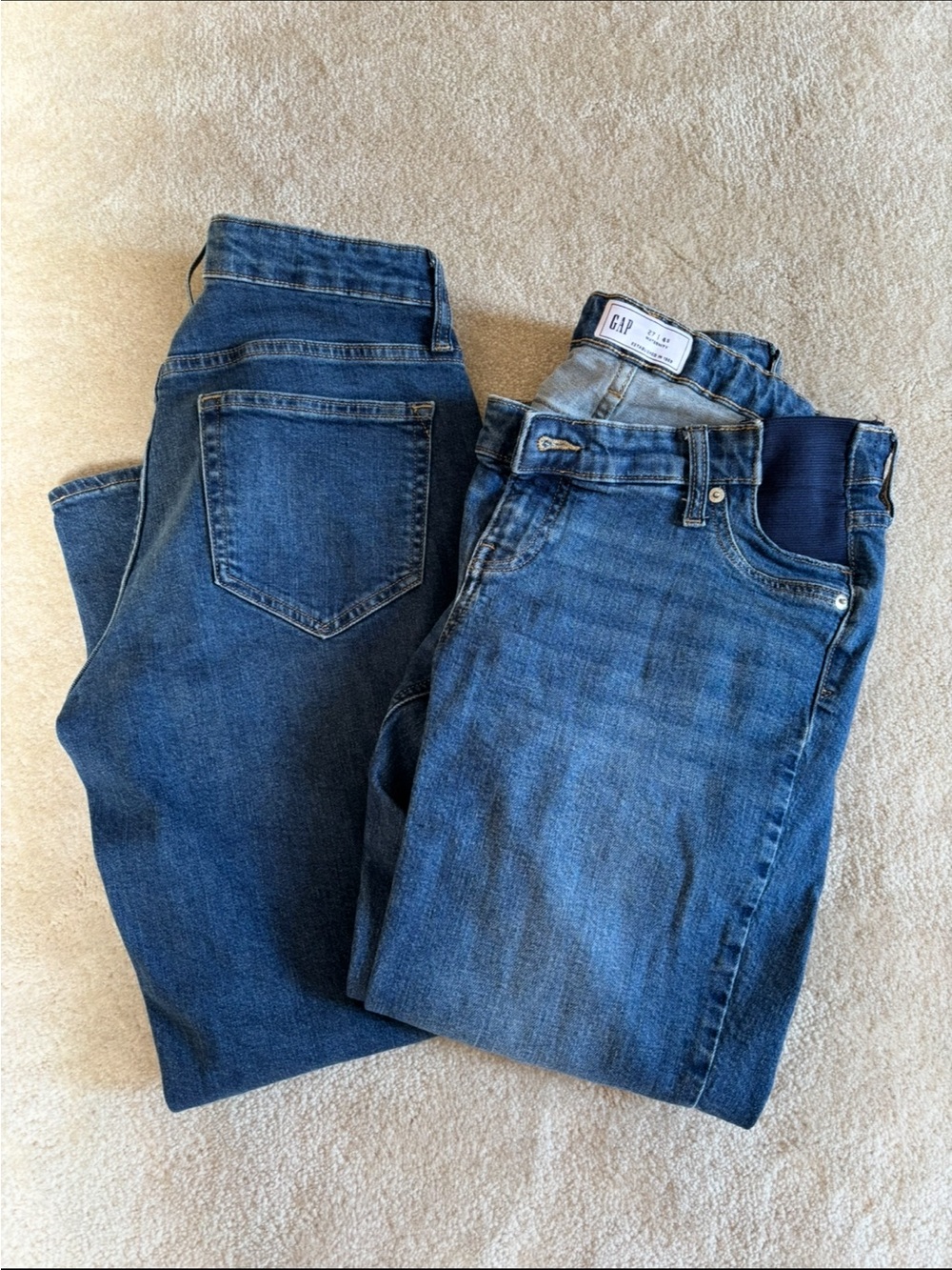 GAP Maternity Women's Skinny Jeans - Medium Blue Wash Set of Two